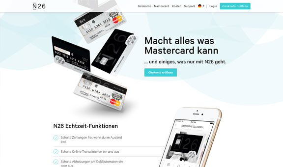 Kostenlose Mastercard Kreditkarte von N26